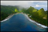 Aerial view of Vaitia Village, Tuitula. National Park of American Samoa ( color)
