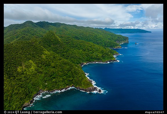 Aerial view of Tuitula north coast. National Park of American Samoa (color)