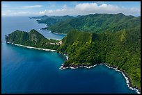 Aerial view of Pola Island and Vatia Bay, Tuitula. National Park of American Samoa ( color)