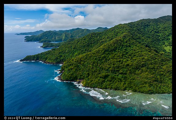 Aerial view of Amaulau Bay, Tuitula. National Park of American Samoa (color)