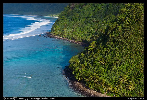 Aerial view of Ofu south shore. National Park of American Samoa (color)