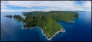 Panoramic view of Tuitula north shore. National Park of American Samoa (Panoramic color)
