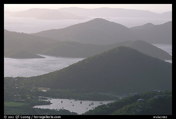 Coral Bay and hills. Virgin Islands National Park (color)