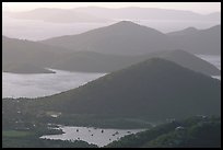 Coral Bay and hills. Virgin Islands National Park, US Virgin Islands. (color)