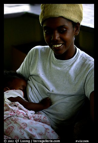 Native woman and kids. Saint John, US Virgin Islands (color)