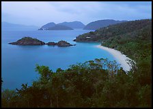 Trunk Bay at dusk. Virgin Islands National Park, US Virgin Islands.