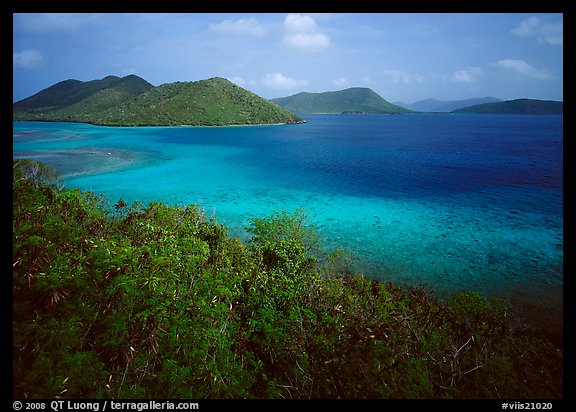 Tropical island environment with turquoise waters. Virgin Islands National Park (color)