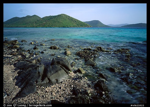 Rocks, reef, and Leinster Bay. Virgin Islands National Park (color)