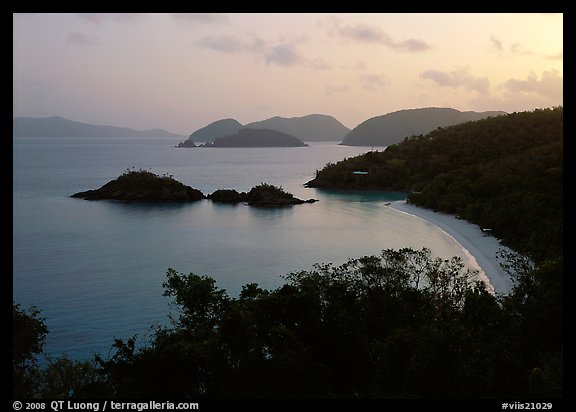 Trunk bay at sunrise. Virgin Islands National Park, US Virgin Islands.