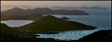 Coral Bay and harbor seen from above. Virgin Islands National Park (Panoramic color)