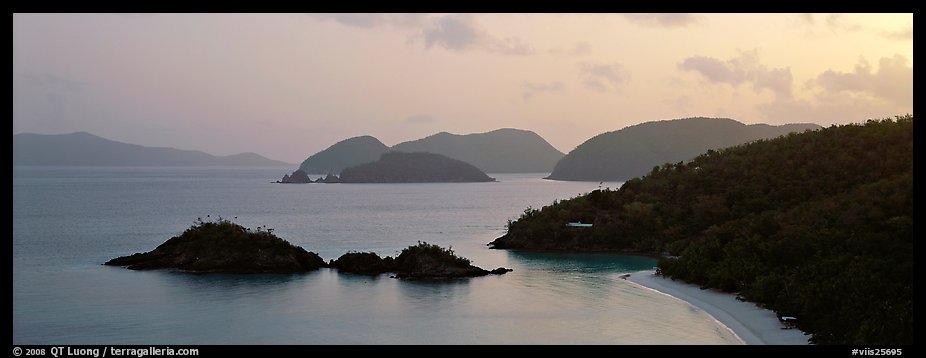 Trunk Bay at sunrise. Virgin Islands National Park (color)