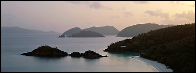 Trunk Bay at sunrise. Virgin Islands National Park (Panoramic color)