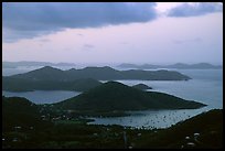 Coral Harbor seen from Centerline Road, sunrise. Virgin Islands National Park, US Virgin Islands.