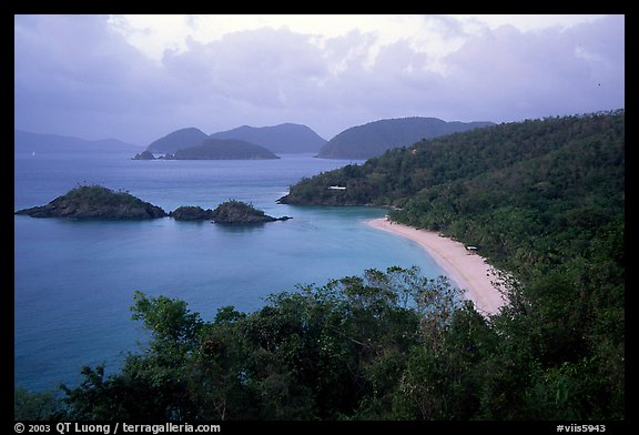 Trunk Bay at dusk. Virgin Islands National Park, US Virgin Islands.