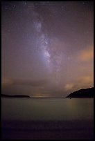 Milky Way and stars over Little Lameshur Bay. Virgin Islands National Park ( color)