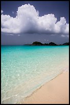 Sand, urquoise waters, and Trunk Cay, Trunk Bay. Virgin Islands National Park ( color)