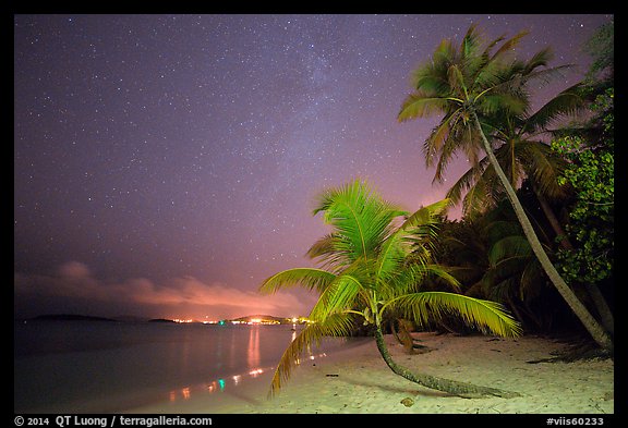 Salomon beach at night. Virgin Islands National Park (color)