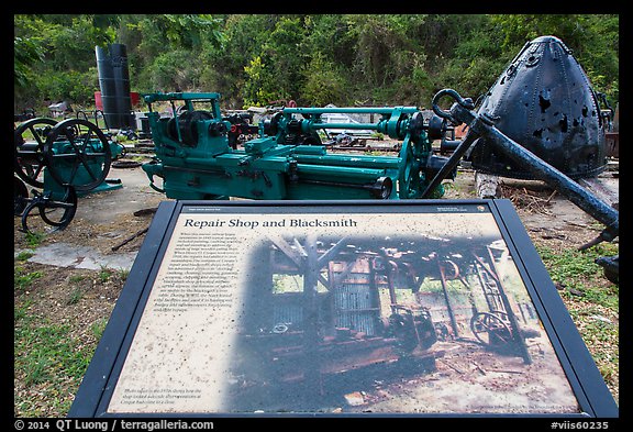 Repair Shop and Blacksmith interpretive sign, Hassel Island. Virgin Islands National Park (color)