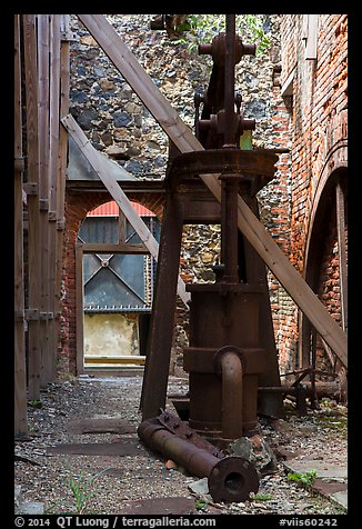 Engine room in headhouse, Creque Marine Railway, Hassel Island. Virgin Islands National Park (color)