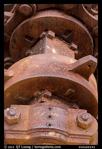 Winch detail, Creque Marine Railway, Hassel Island. Virgin Islands National Park (color)