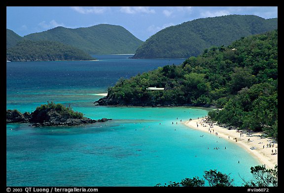 Trunk Bay and beach, mid-day. Virgin Islands National Park, US Virgin Islands.