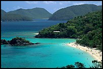 Trunk Bay and beach, mid-day. Virgin Islands National Park, US Virgin Islands. (color)
