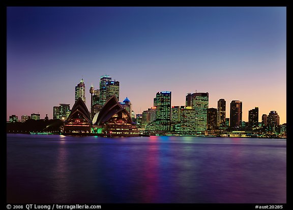 Skyline at sunset with Opera House. Australia (color)