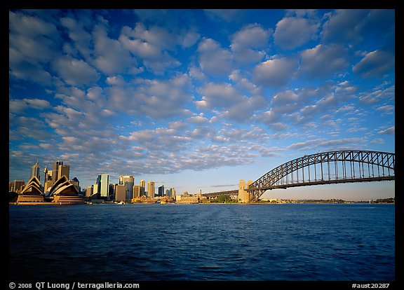 Opera House, skyline, and Harbor Bridge,. Sydney, New South Wales, Australia