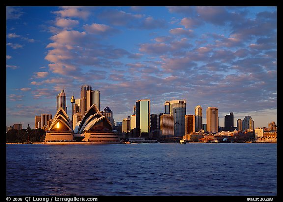 Opera house and city skyline. Sydney, New South Wales, Australia