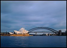 Opera House and Harbor Bridge. Sydney, New South Wales, Australia ( color)