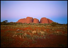 Olgas at dusk. Olgas, Uluru-Kata Tjuta National Park, Northern Territories, Australia