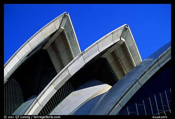 Shell-like roofs of the Opera House. Sydney, New South Wales, Australia (color)