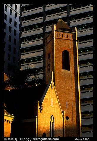 Red brick St Andrew's church. Brisbane, Queensland, Australia (color)