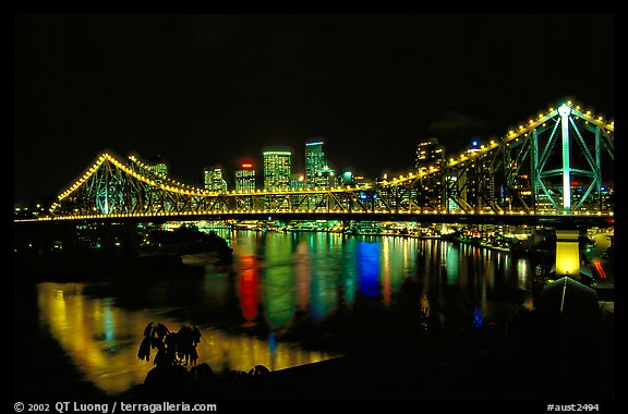 Brisbane by night. Brisbane, Queensland, Australia