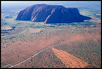 Aerial view of Ayers Rock. Uluru-Kata Tjuta National Park, Northern Territories, Australia (color)