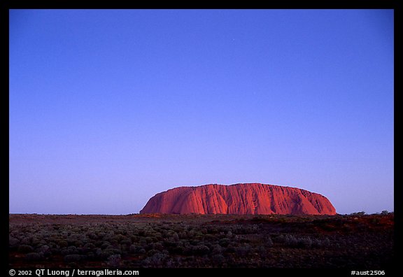 Dusk, Ayers Rock. Uluru-Kata Tjuta National Park, Northern Territories, Australia (color)