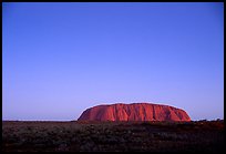 Dusk, Ayers Rock. Uluru-Kata Tjuta National Park, Northern Territories, Australia (color)