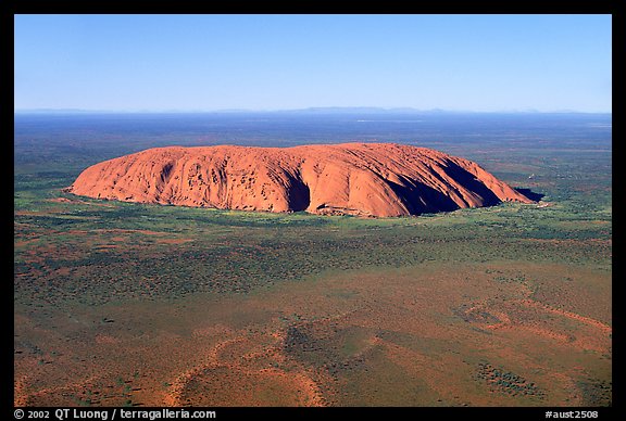 Aerial view of Ayers Rock. Uluru-Kata Tjuta National Park, Northern Territories, Australia