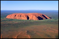 Aerial view of Ayers Rock. Uluru-Kata Tjuta National Park, Northern Territories, Australia (color)