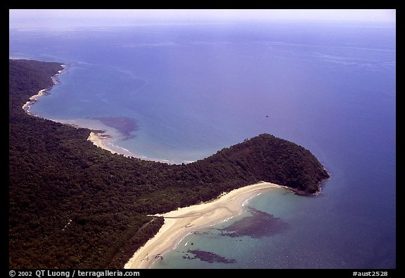 Aerial view of Cape Tribulation. Queensland, Australia (color)