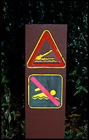 Sign warning of crocodiles. Australia (color)