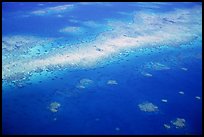 Aerial view of a sand bar and reef near Cairns. The Great Barrier Reef, Queensland, Australia