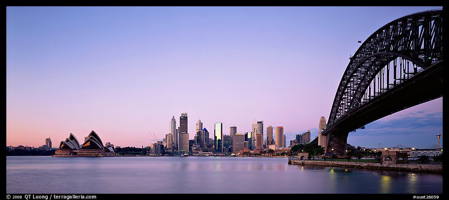 Sydney skyline at dawn. Sydney, New South Wales, Australia (color)