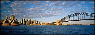 Sydney cityscape from harbor. Sydney, New South Wales, Australia (Panoramic color)