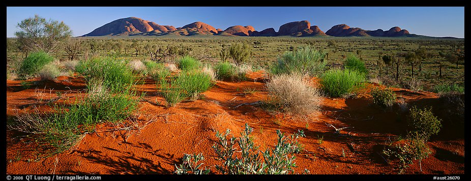 Outback landscape, Olgas. Olgas, Uluru-Kata Tjuta National Park, Northern Territories, Australia (color)