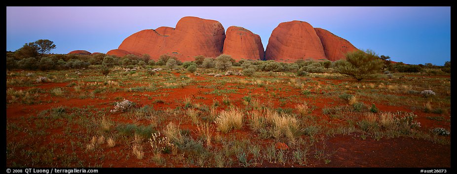 Olgas rocks at twilight. Olgas, Uluru-Kata Tjuta National Park, Northern Territories, Australia (color)