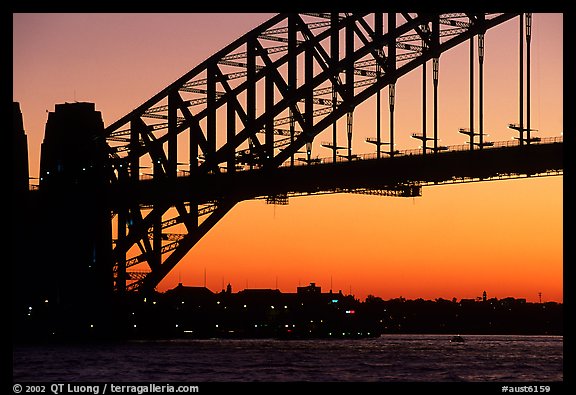 Harbour bridge at sunset. Sydney, New South Wales, Australia