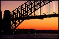 Harbour bridge at sunset. Sydney, New South Wales, Australia (color)