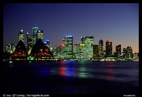 Skyline at night. Sydney, New South Wales, Australia (color)