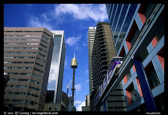 Monorail train ramp in downtown. Sydney, New South Wales, Australia